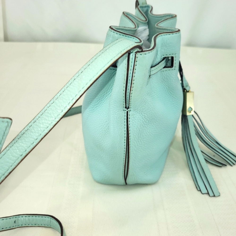 Kate Spade Leather Draw String Bucket Bag & Tassles